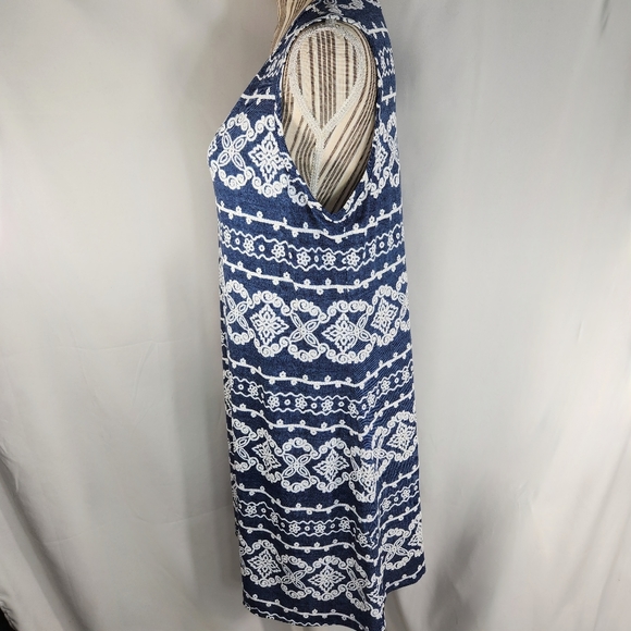Perceptions Petite Blue & White Textured Pattern Sleeveless Dress Size PXL - Picture 3 of 8